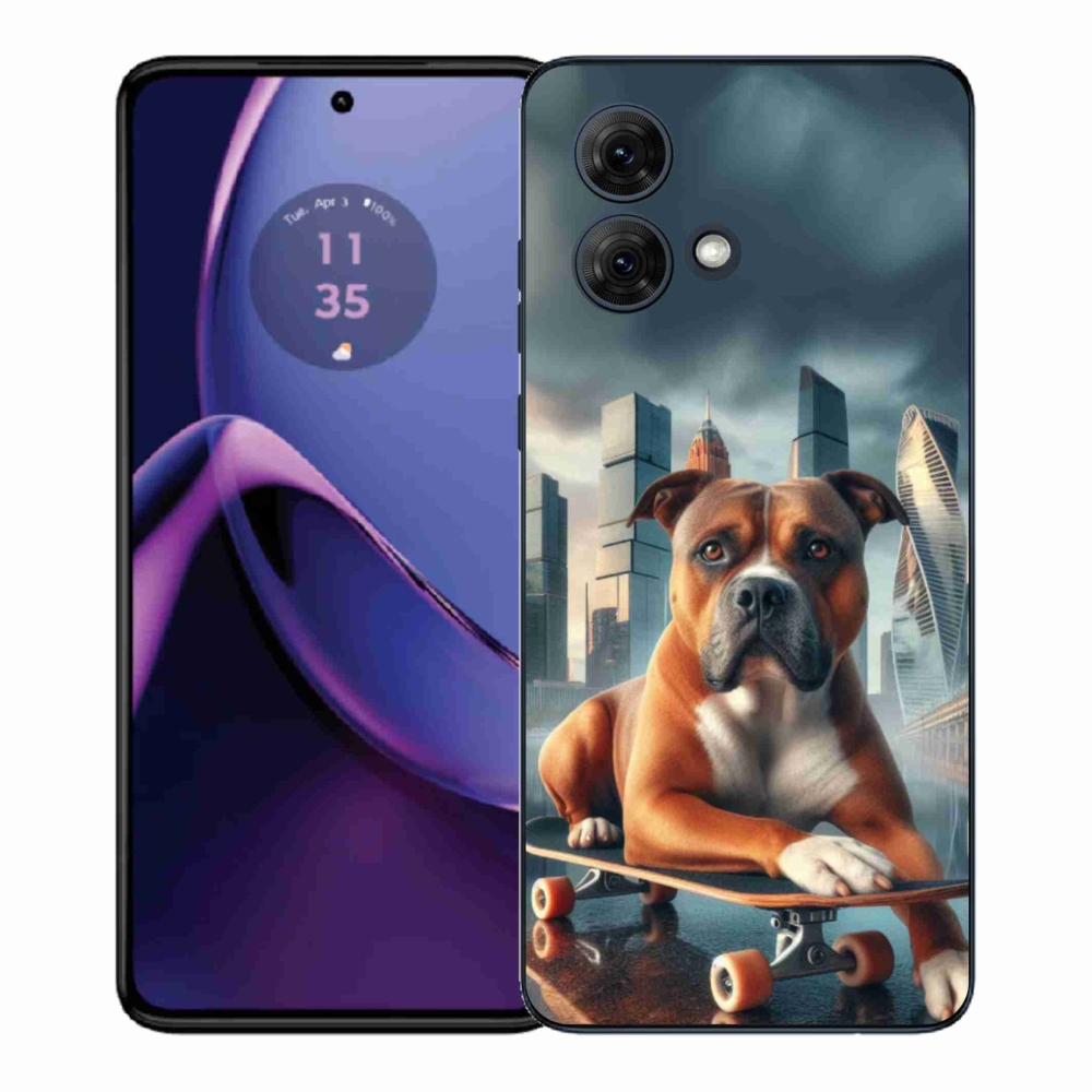 Gélový kryt mmCase na Motorola Moto G84 5G - pes na skateboarde