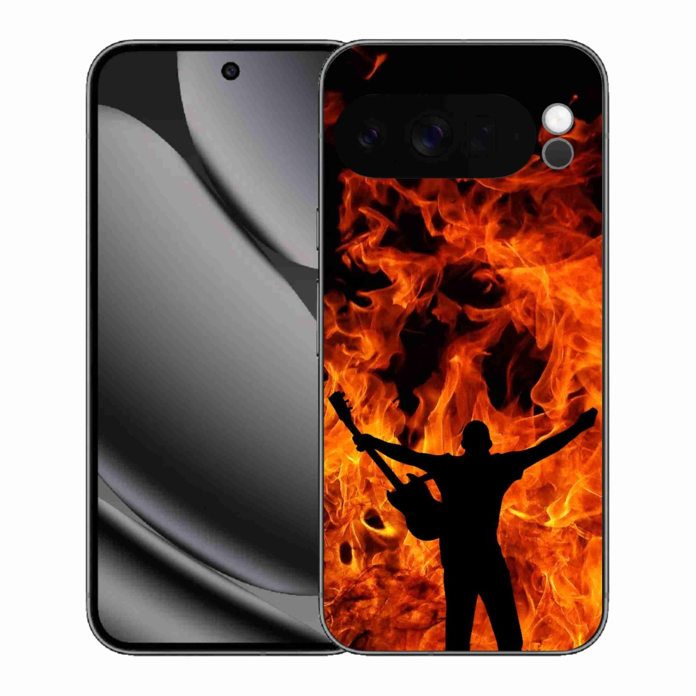 Gélový kryt mmCase na Google Pixel 10 Pro XL - muzikant a oheň