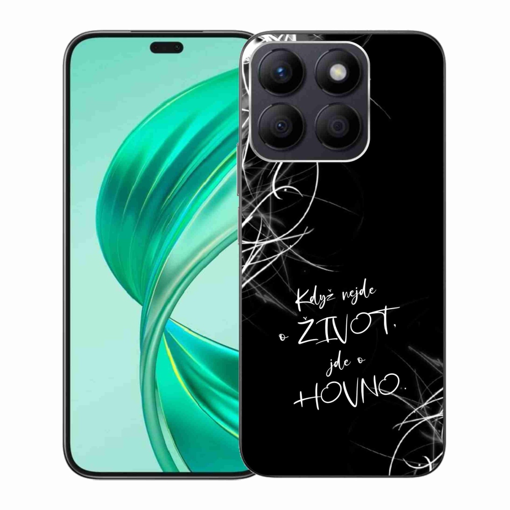 Gélový kryt mmCase na Honor X8b - vtipný text 16 čierne pozadie
