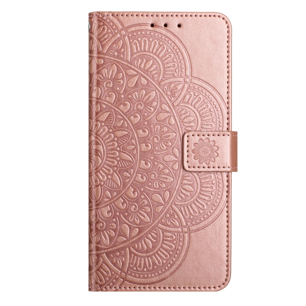 Mandala knižkové púzdro na Xiaomi Redmi 13C 5G - ružovozlaté