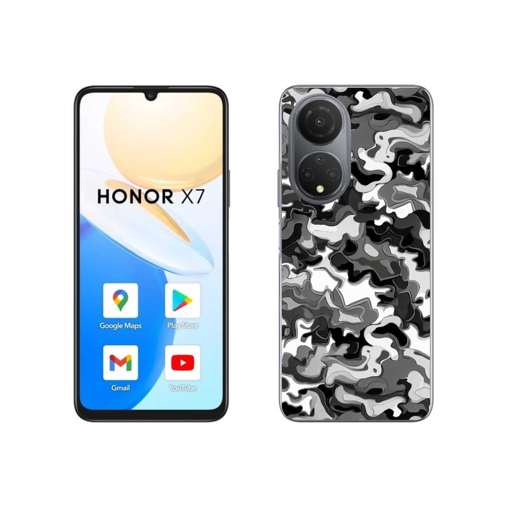 Gélový kryt mmCase na Honor X7 - maskáčový vzor 3