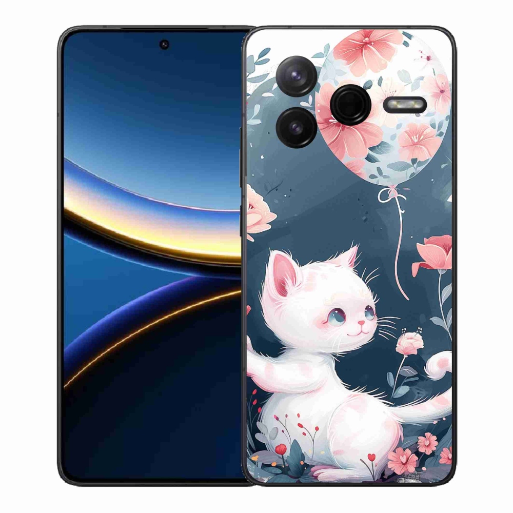 Gélový kryt mmCase na Xiaomi Poco F7 Pro - mačiatko s balónikom