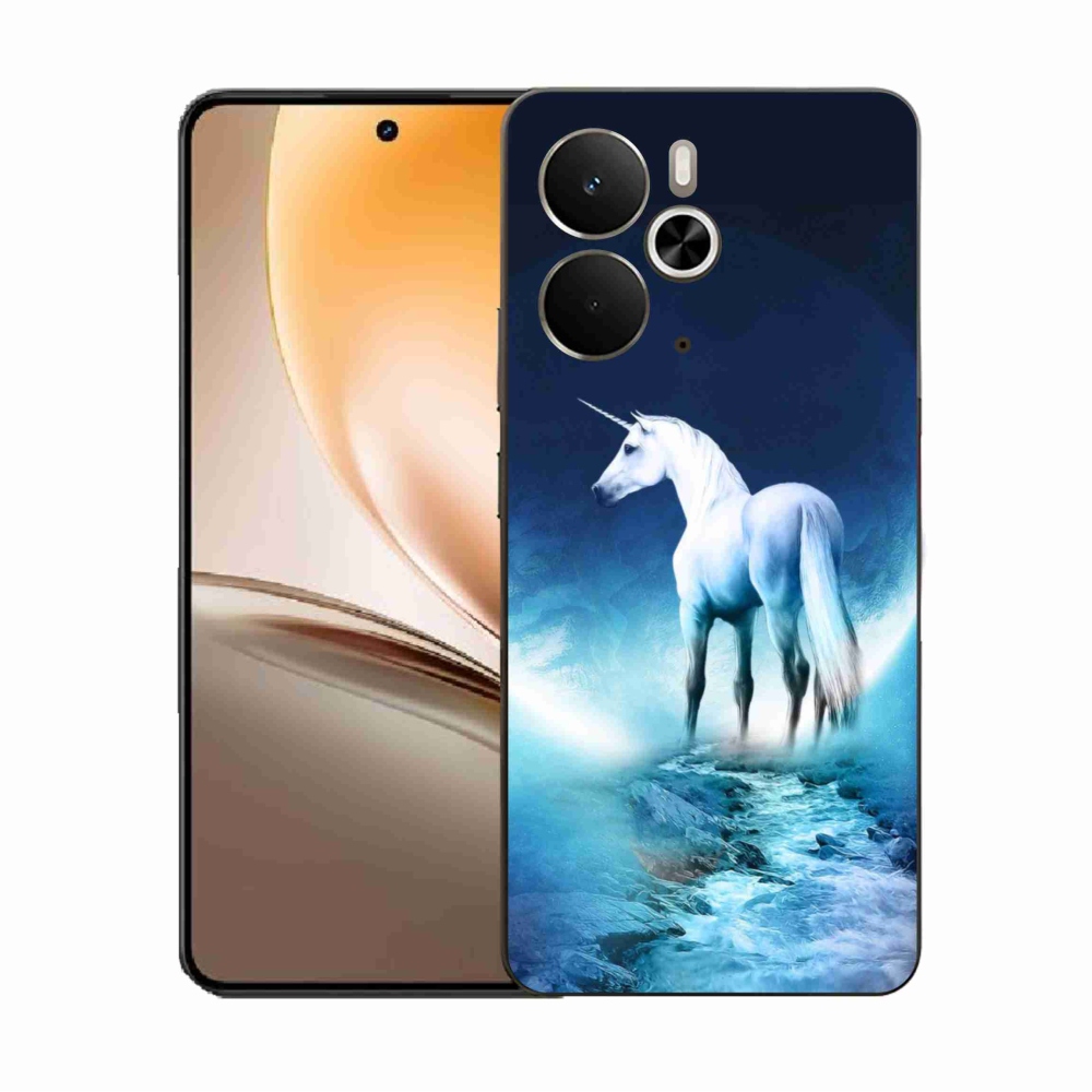 Gélový kryt mmCase na Realme 14 5G - biely jednorožec