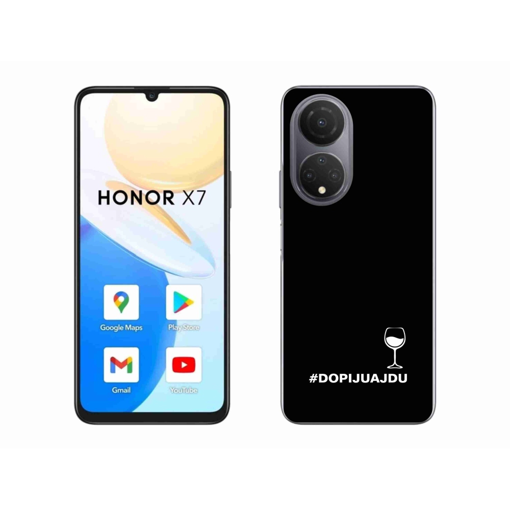 Gélový kryt mmCase na Honor X7 - vínny motív čierne pozadie