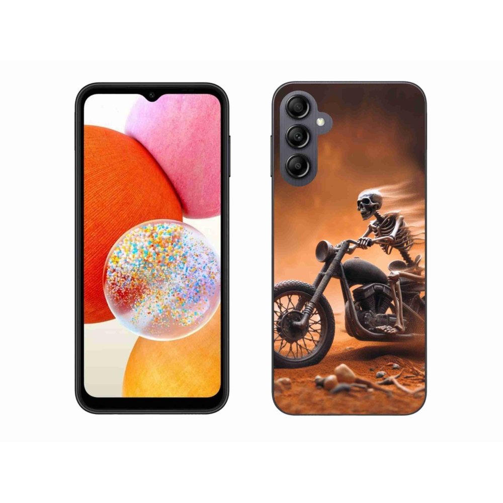 Gélový kryt mmCase na Samsung Galaxy A14 4G/5G - kostra na motorke