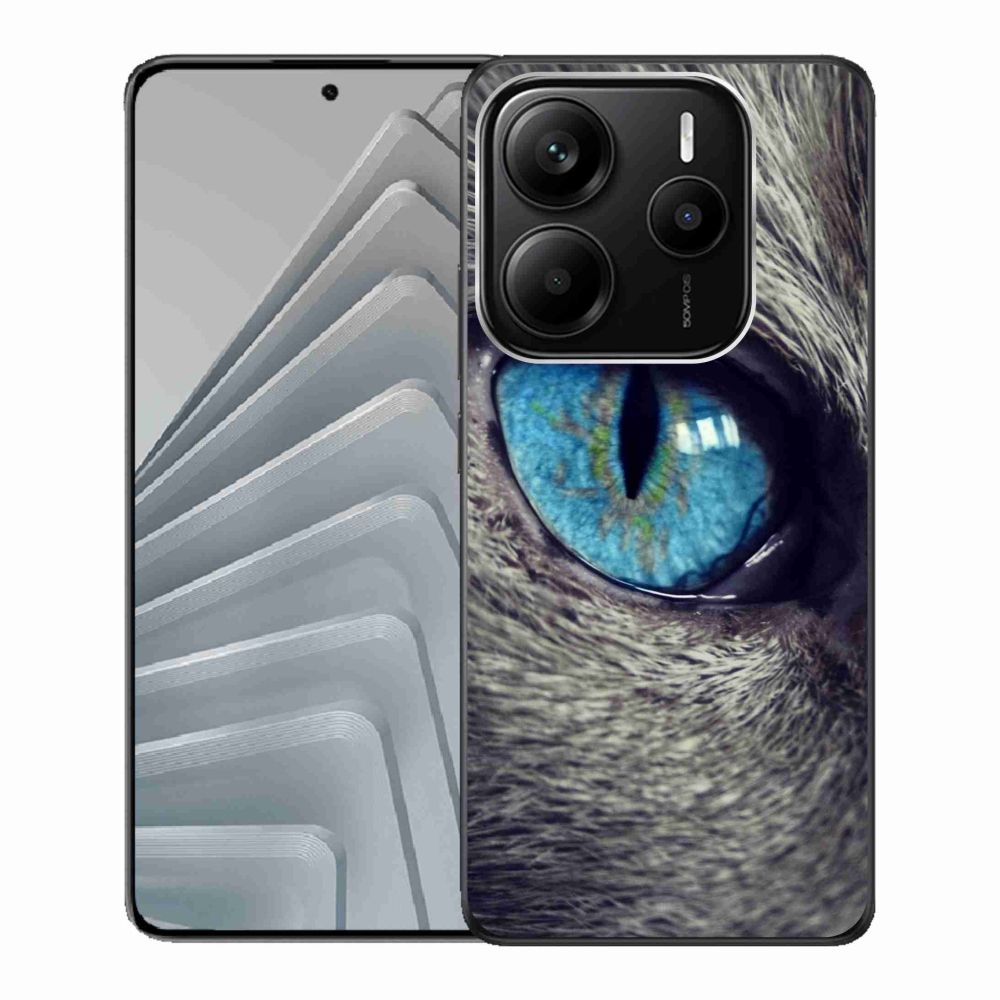 Gélový kryt mmCase na Xiaomi Redmi Note 14 5G - modré kočičí oko