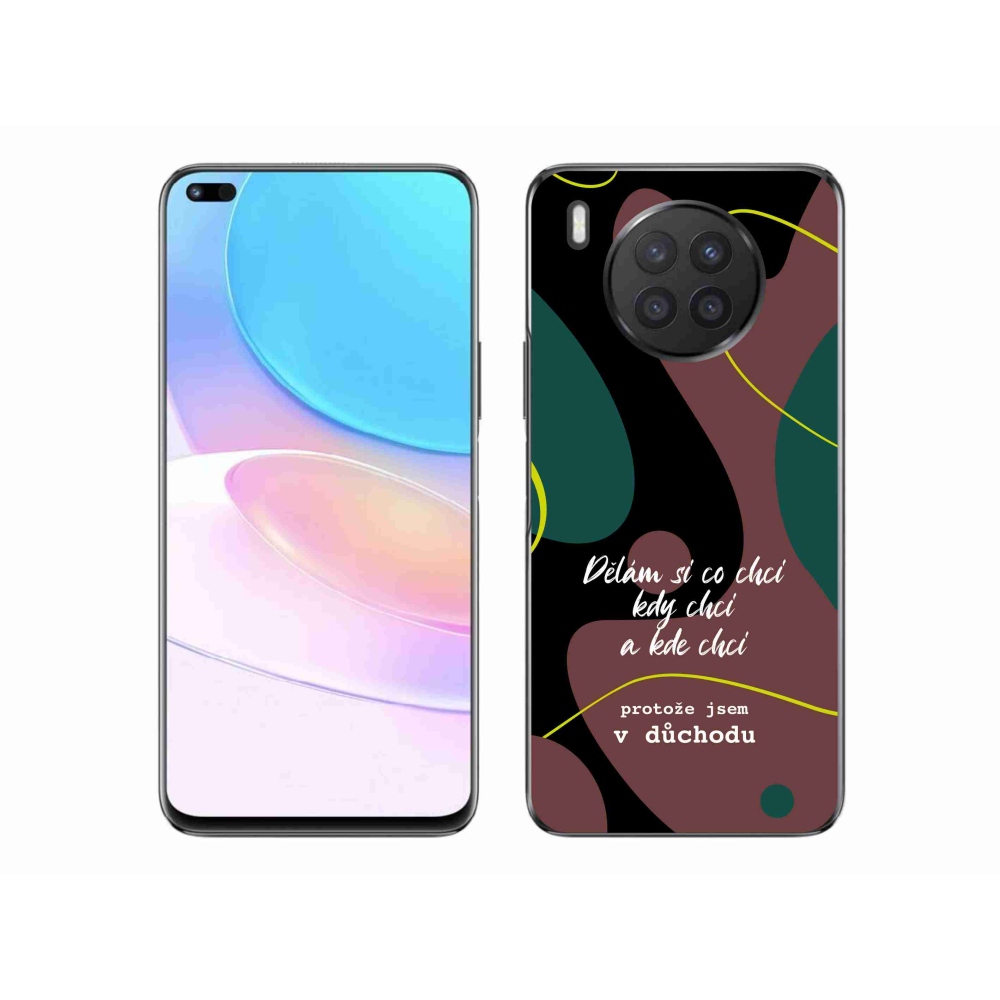 Gélový kryt mmCase na Huawei Nova 8i - vtipný text 10 čierne pozadie