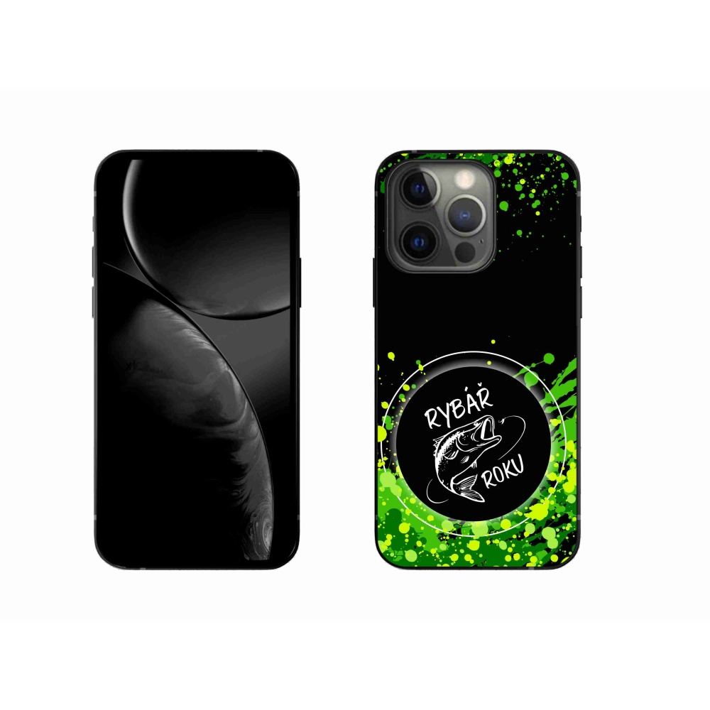 Gélový kryt mmCase na iPhone 13 Pro 6.1 - rybár roku čierne pozadie