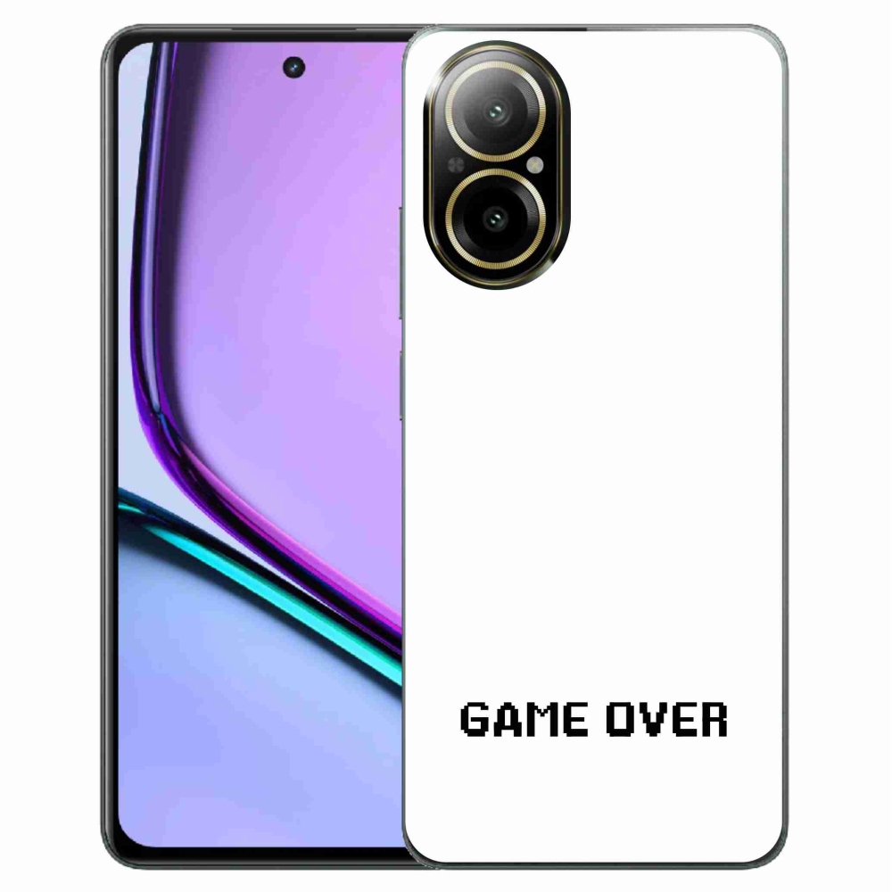Gélový kryt mmCase na Realme C67 - game over biele pozadie