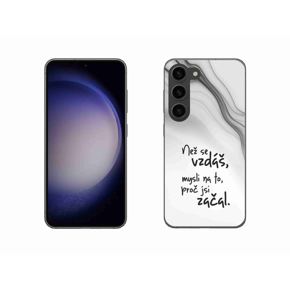 Gélový kryt mmCase na Samsung Galaxy S23 5G - citát 2 biele pozadie