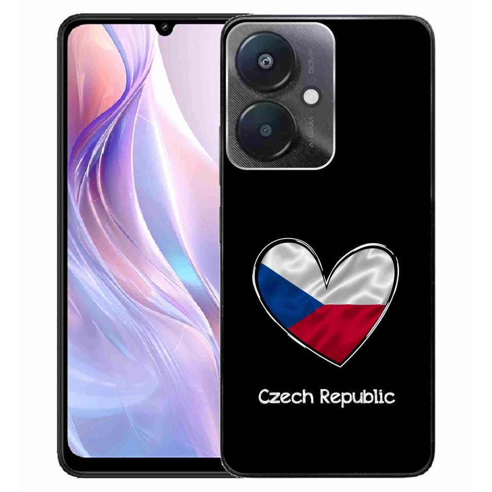 Gélový kryt mmCase na Xiaomi Redmi 13C 5G - vlajka srdca čierne pozadie