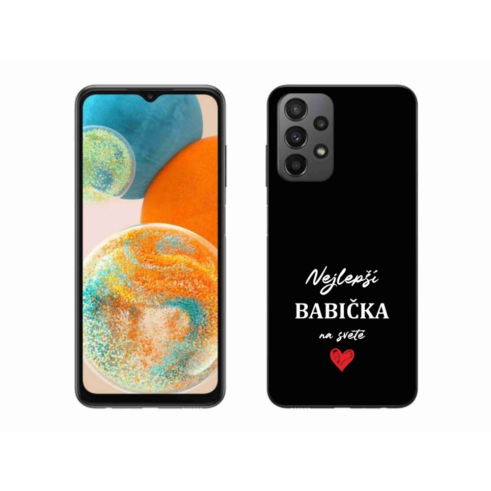 Gélový kryt mmCase na Samsung Galaxy A23 4G/5G - najlepšia babička 1 čierne pozadie
