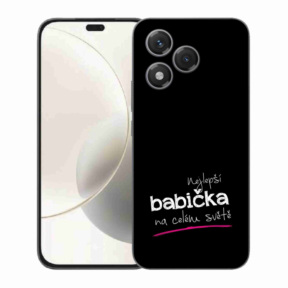 Gélový kryt mmCase na Honor 400 Lite - najlepšia babička 4 čierne pozadie