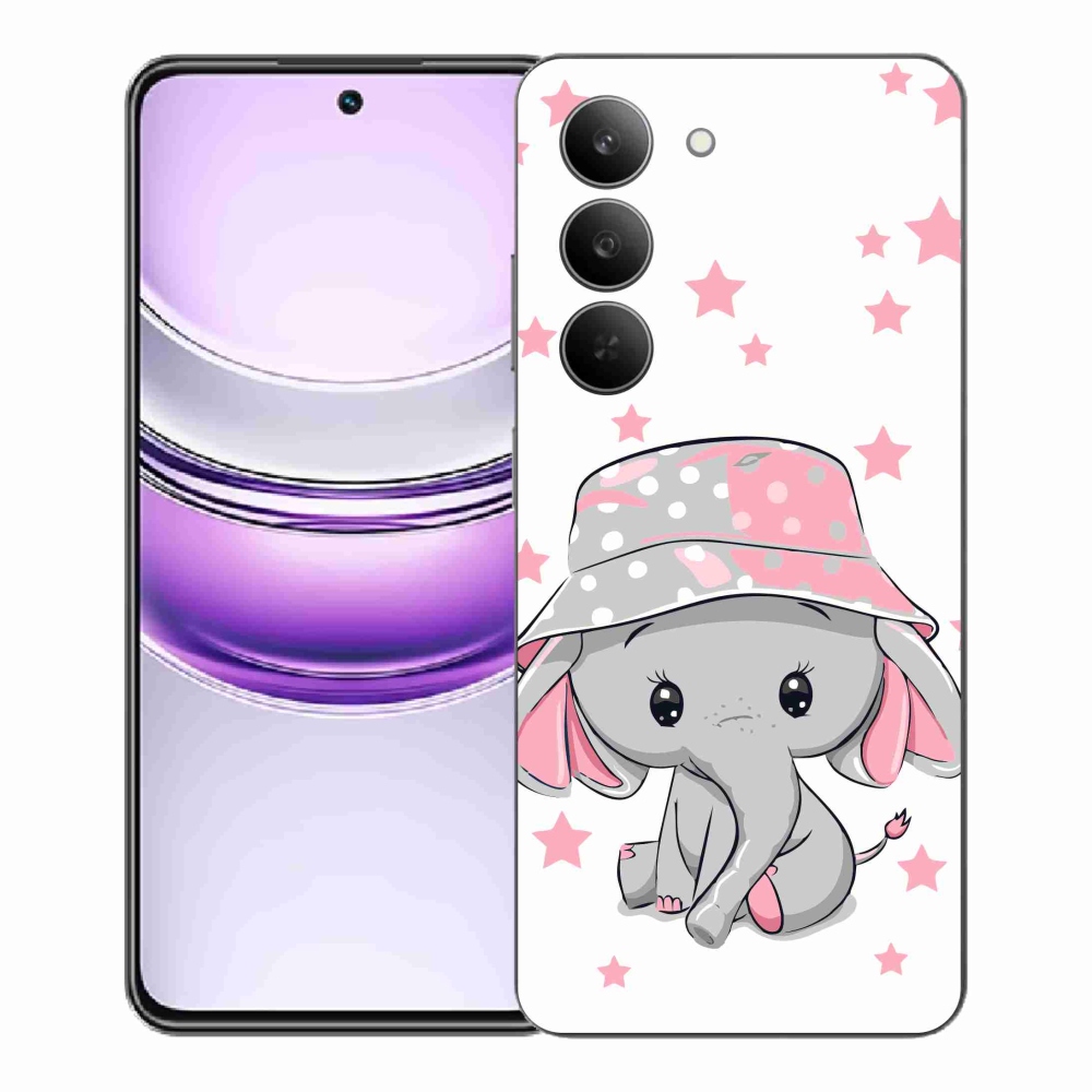 Gélový kryt mmCase na Realme 14x 5G - ružový slon