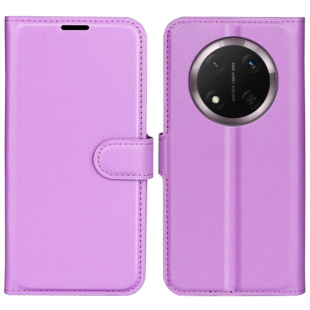 Litchi knižkové púzdro na Honor Magic 7 Lite 5G - fialové