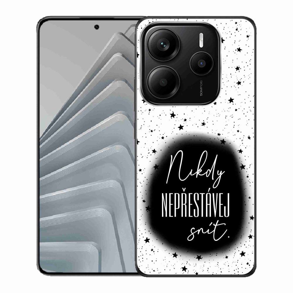 Gelový kryt mmCase na Xiaomi Redmi Note 14 5G - citát 1 čiernobiele pozadie