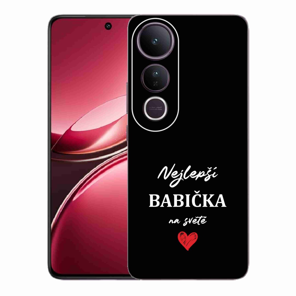 Gélový kryt mmCase na Vivo V50 Lite 4G/5G - najlepšia babička 1 čierne pozadie