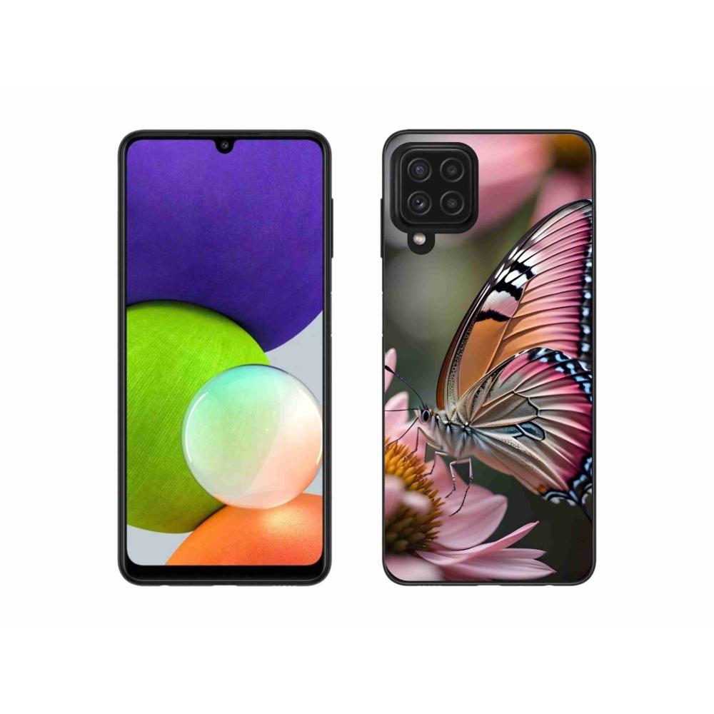 Gélový kryt mmCase na Samsung Galaxy A22 4G - farebný motýľ