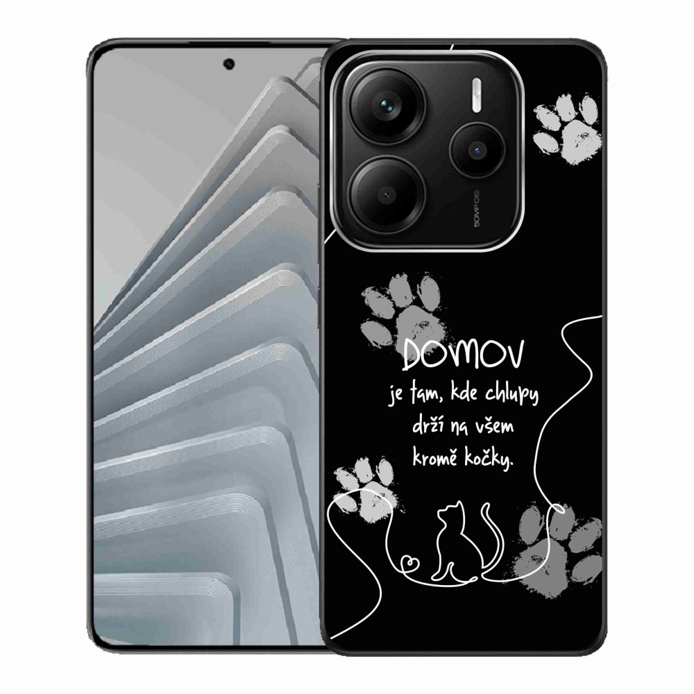 Gélový kryt mmCase na Xiaomi Redmi Note 14 5G - kočičí motív čierne pozadie