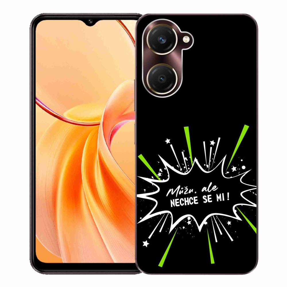 Gélový kryt mmCase na Vivo Y28s 5G - vtipný text 11 čierne pozadie