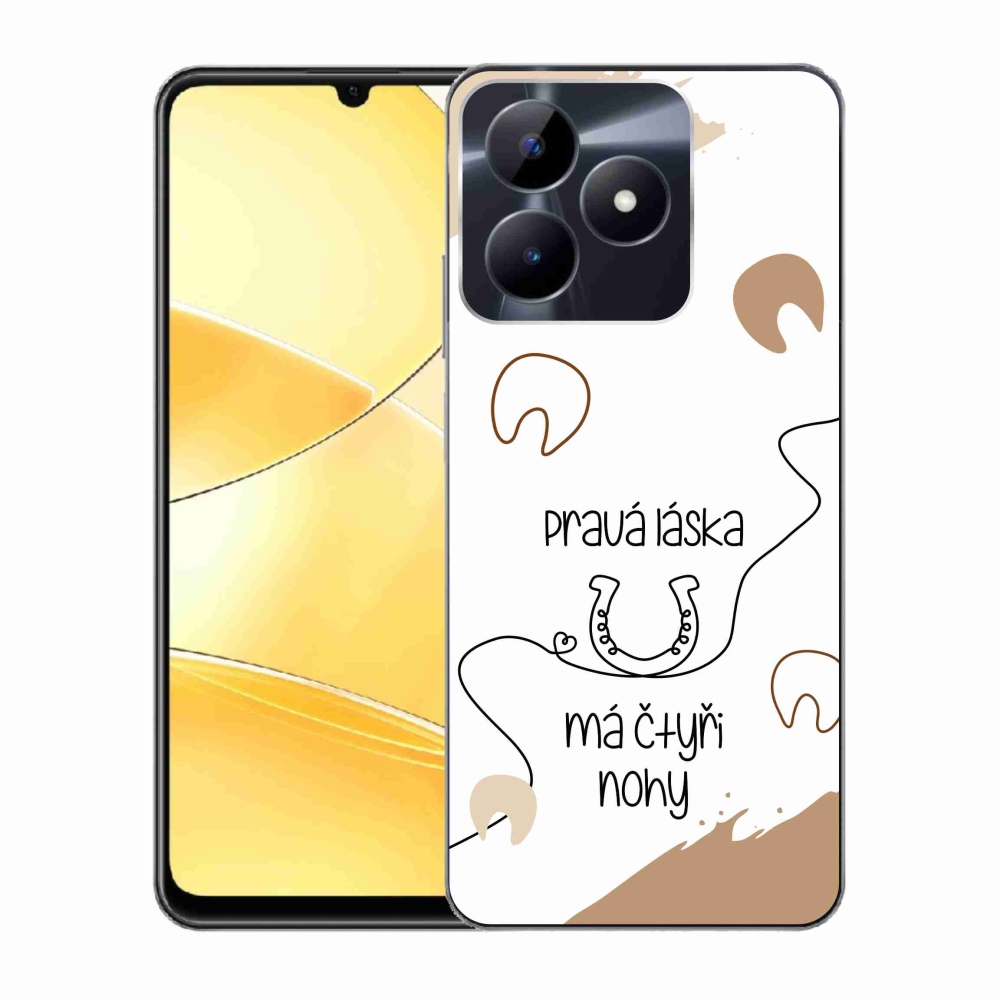Gélový kryt mmCase na Realme C51/C53 - konský motív biele pozadie