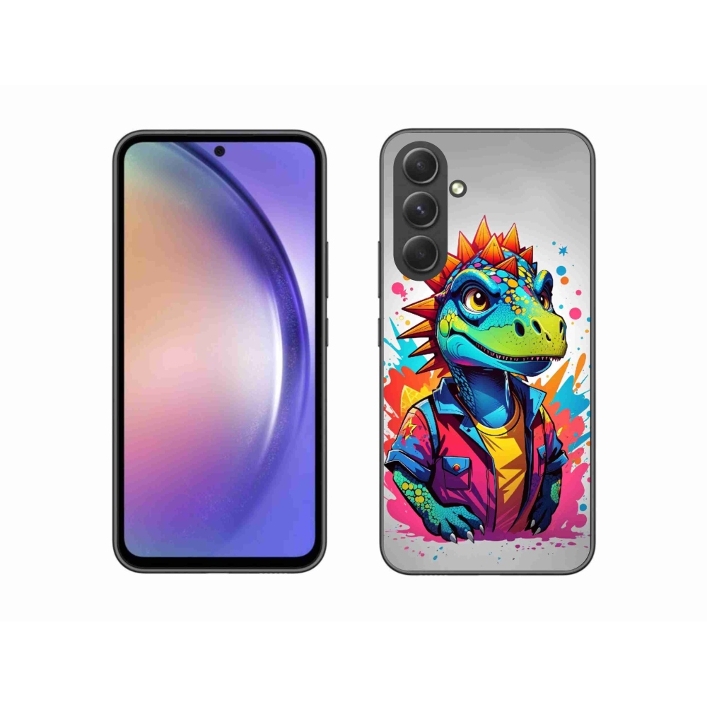 Gélový kryt mmCase na Samsung Galaxy A54 5G - farebný dinosaurus