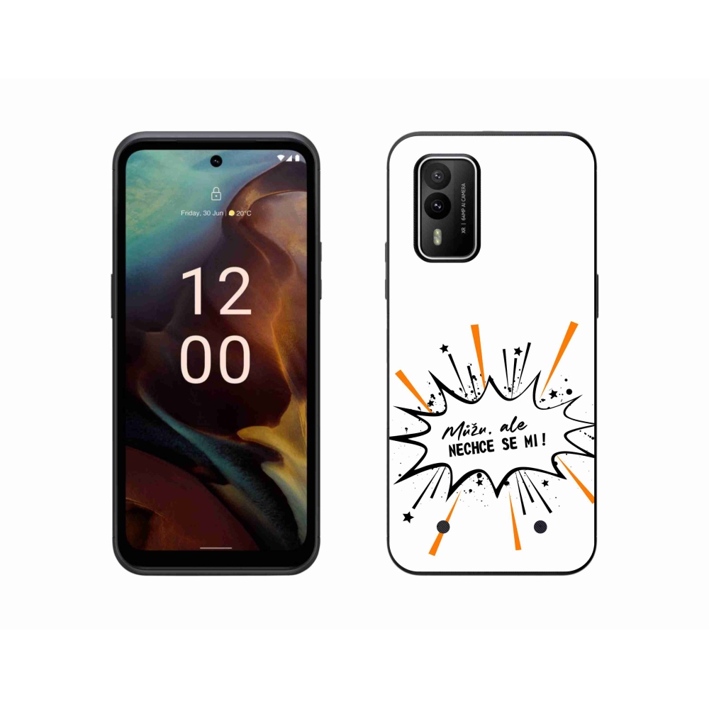 Gélový kryt mmCase na Nokia XR21 - vtipný text 11 biele pozadie