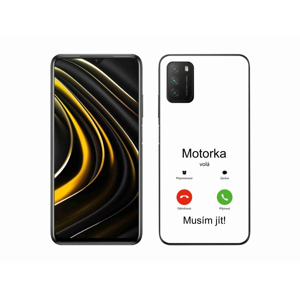 Gélový kryt mmCase na Xiaomi Poco M3 - motorka volá biele pozadie