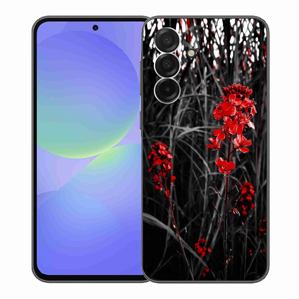 Gélový kryt mmCase na Samsung Galaxy A36 5G - červená rastlina