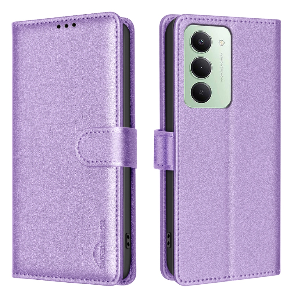 BINFEN knižkové púzdro na Xiaomi Redmi 15 5G (169mm) - fialové