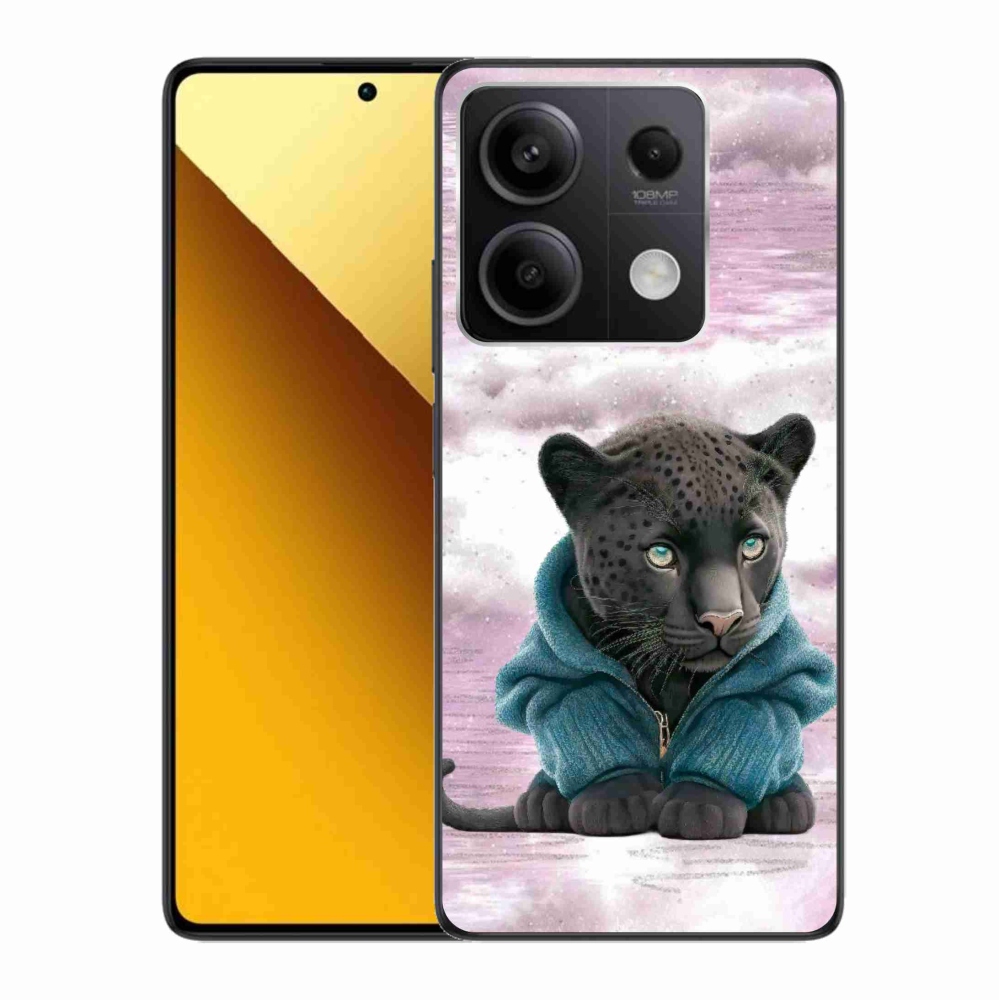 Gélový kryt mmCase na Xiaomi Redmi Note 13 5G - čierny panter vo svetri