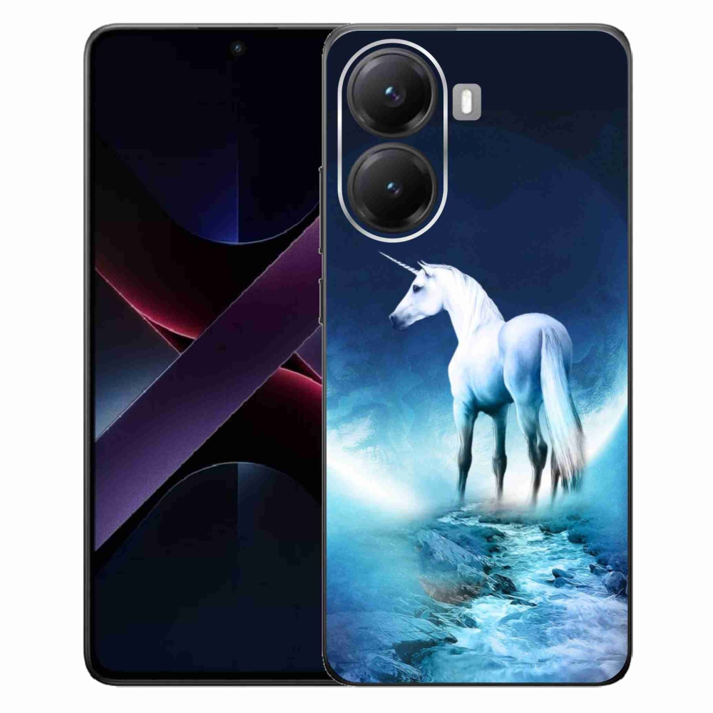 Gélový kryt mmCase na Xiaomi Poco X7 Pro 5G - biely jednorožec