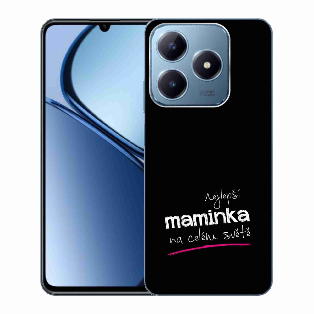 Gélový kryt mmCase na Realme C63 - najlepšia mamička 4 čierne pozadie