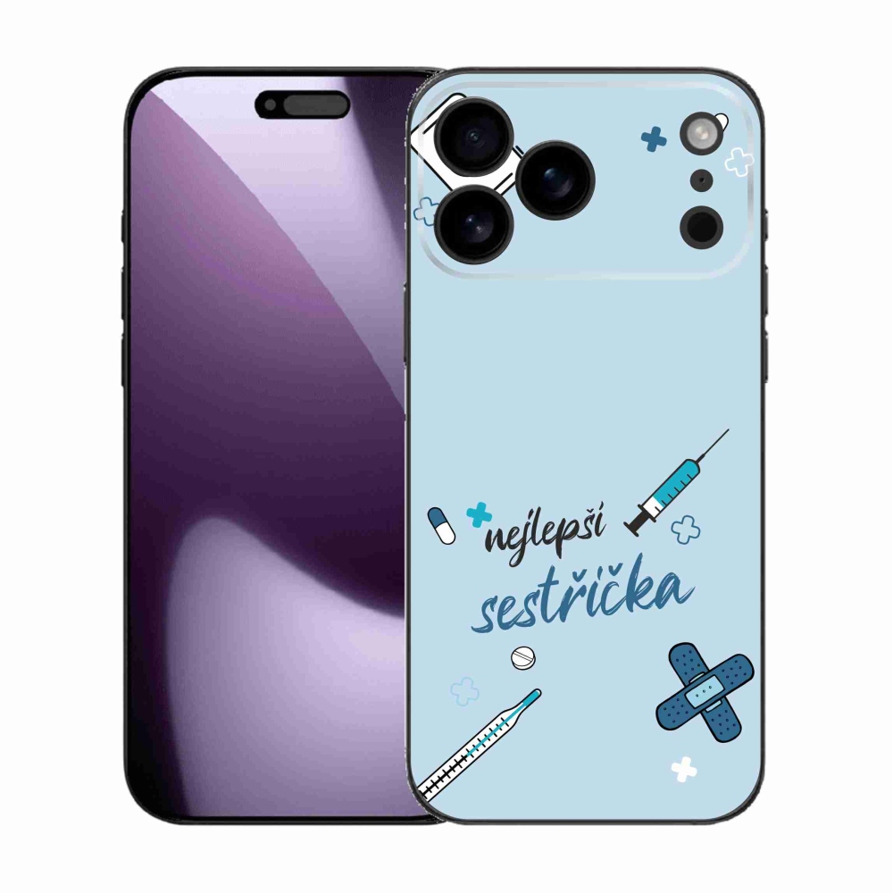 Gélový kryt mmCase na iPhone 17 Pro Max - najlepšia sestrička modré pozadie