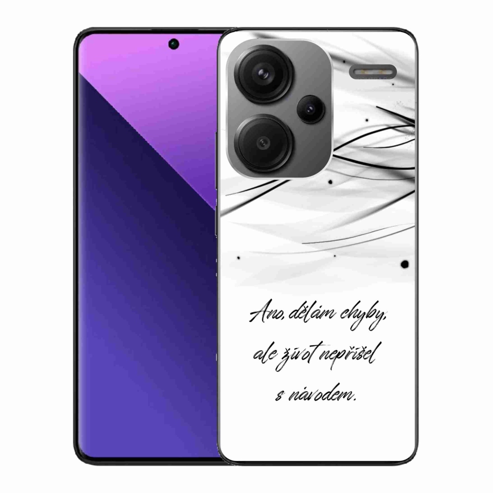 Gélový kryt mmCase na Xiaomi Redmi Note 13 Pro+ 5G - citát biele pozadie