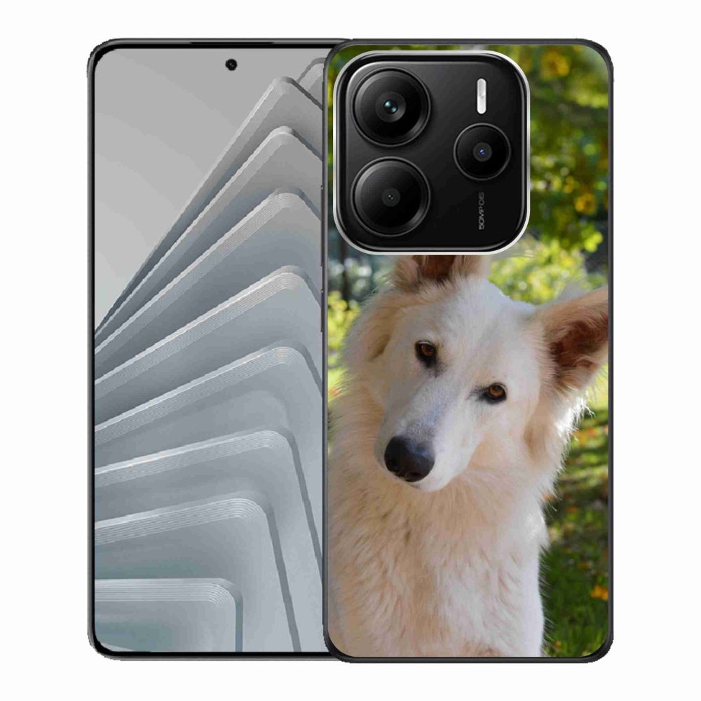 Gélový kryt mmCase na Xiaomi Redmi Note 14 5G - biely švýcarský ovčák 1