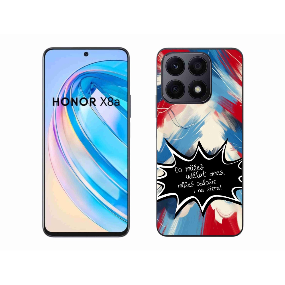 Gélový kryt mmCase na Honor X8a - vtipný text 9 čierne pozadie