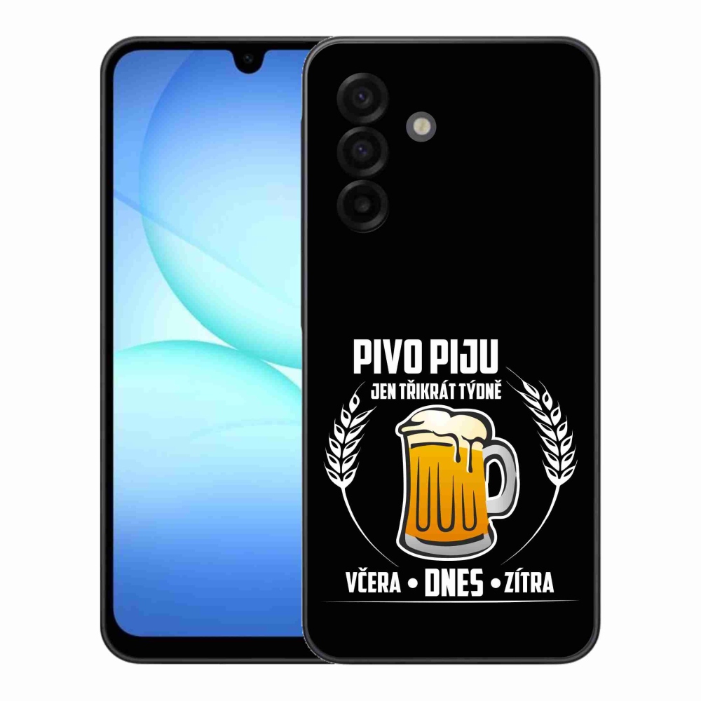 Gélový kryt mmCase na Samsung Galaxy A17 5G - pivný motív čierne pozadie
