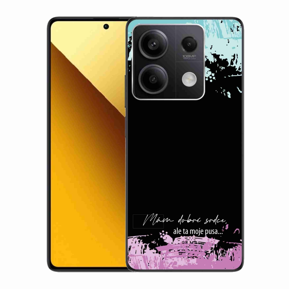 Gélový kryt mmCase na Xiaomi Redmi Note 13 5G - vtipný text 3 čierne pozadie