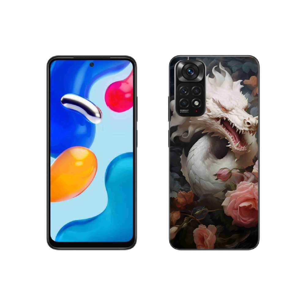 Gélový kryt mmCase na Xiaomi Redmi Note 11 4G - biely drak