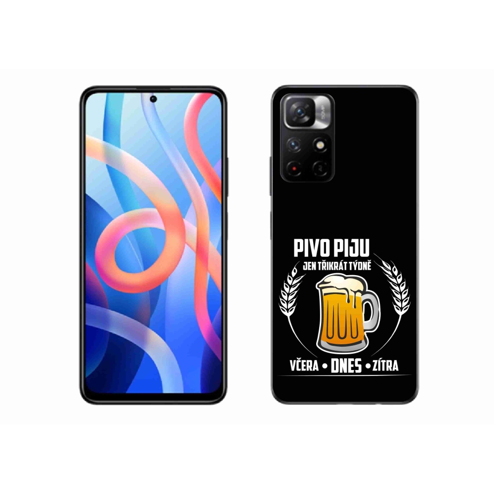 Gélový kryt mmCase na Xiaomi Poco M4 Pro 5G - pivný motív čierne pozadie