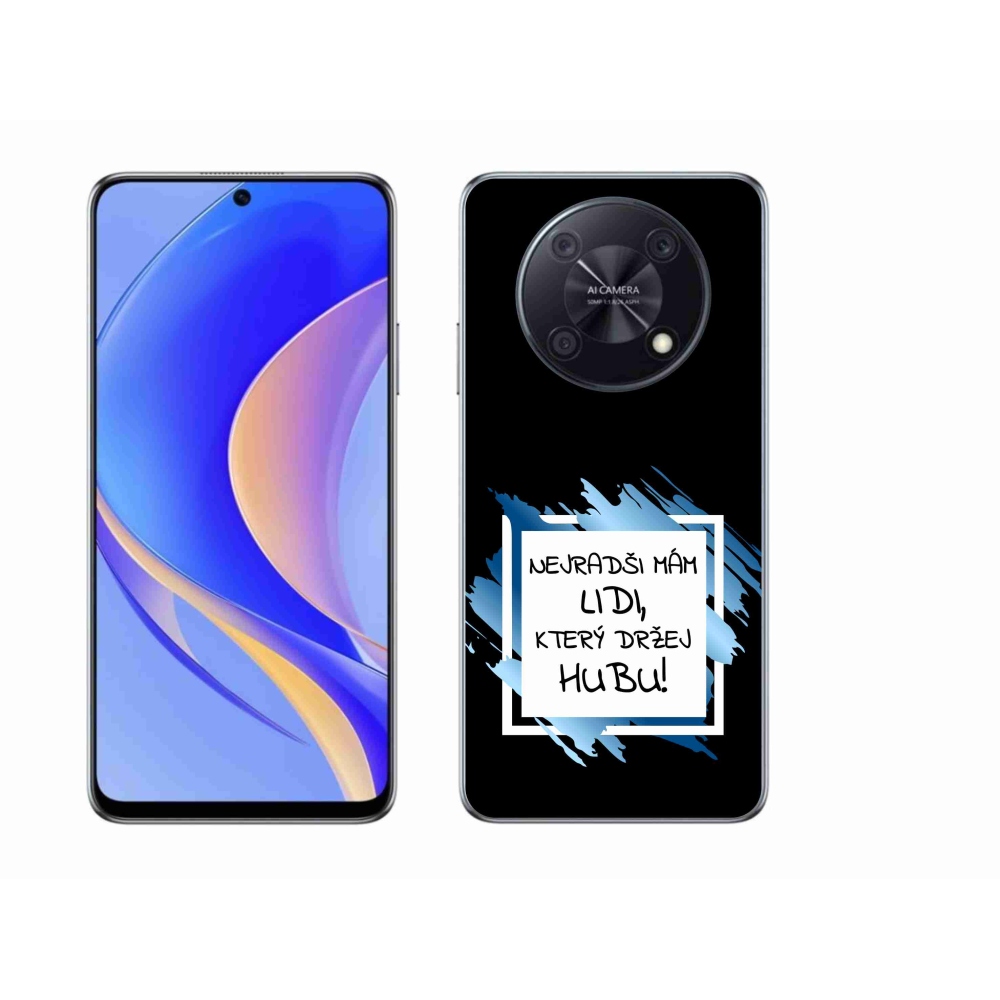 Gélový kryt mmCase na Huawei Nova Y90 - vtipný text 7 bieločierne pozadie