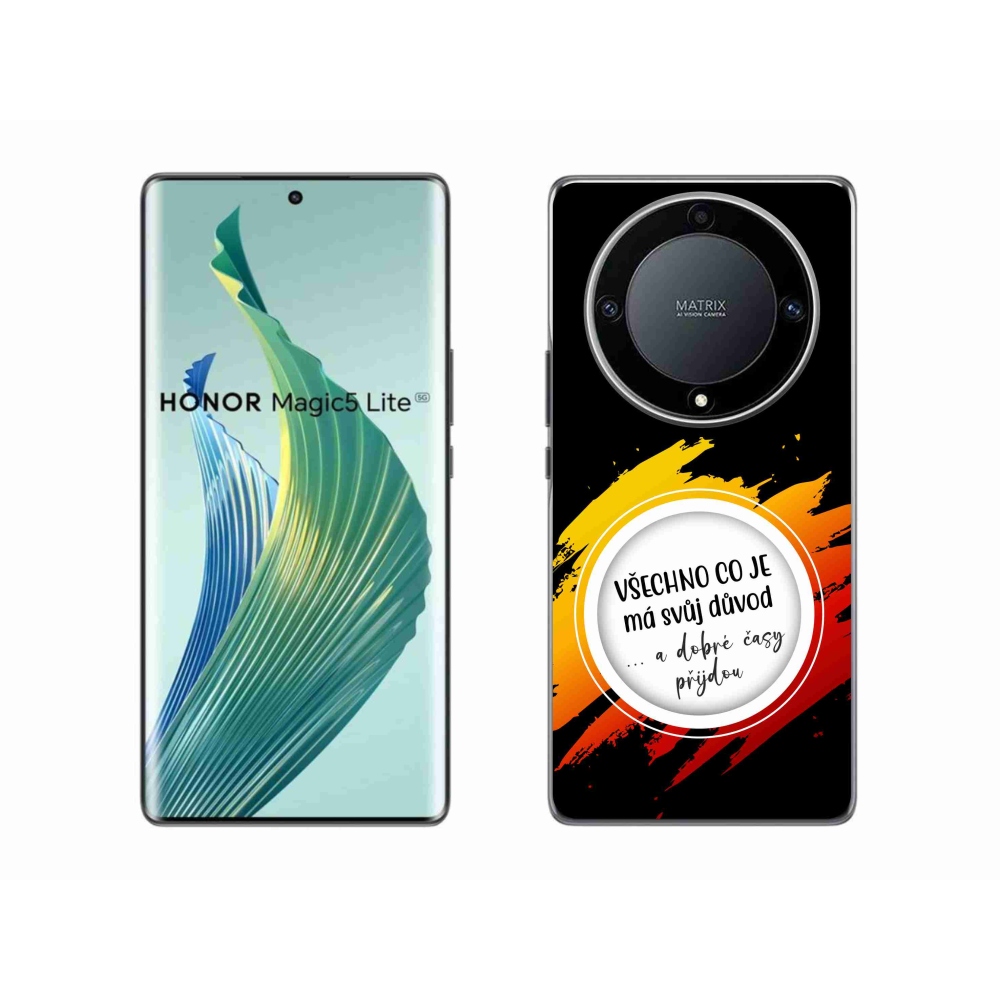 Gélový kryt mmCase na Honor Magic 5 Lite 5G - citát 3 čierne pozadie