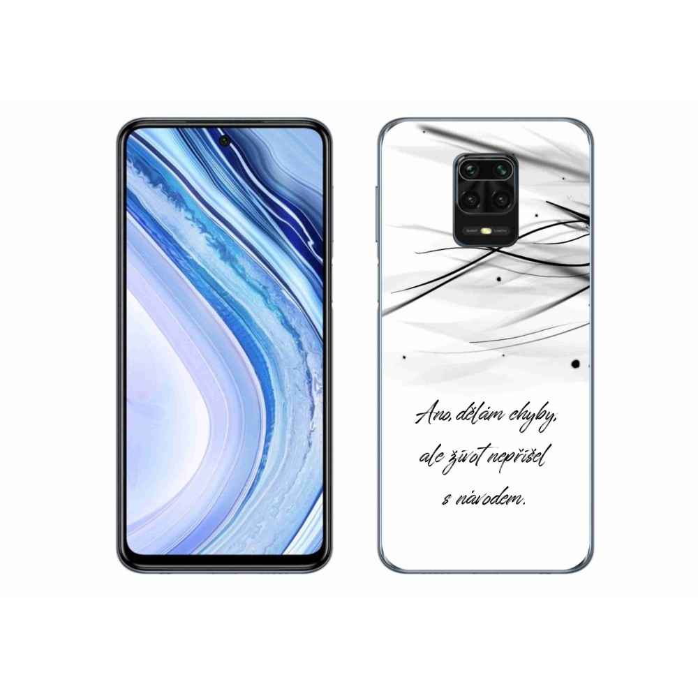 Gélový kryt mmCase na Xiaomi Redmi Note 9 Pro - citát biele pozadie