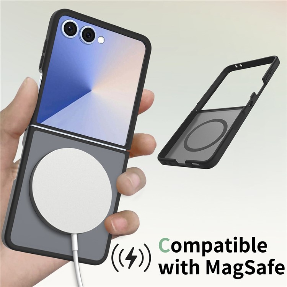 Skin gélový obal s pevným chrbtom a podporou MagSafe na Samsung Galaxy Z Flip7 5G - čierny
