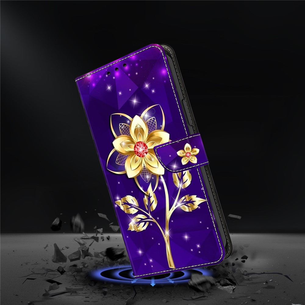 Smooth knižkové puzdro na Samsung Galaxy A07 4G - zlatý kvet