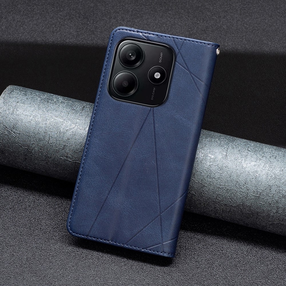 Triangle knižkové púzdro na Xiaomi Redmi Note 14 - modré