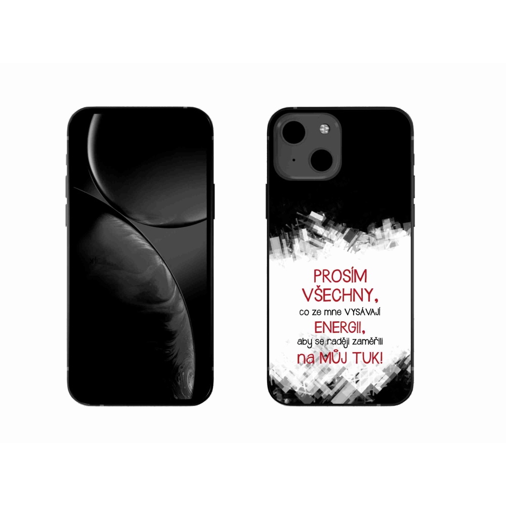 Gélový kryt mmCase na iPhone 13 6.1 - vtipný text 1 červený