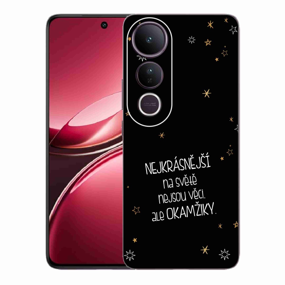 Gélový kryt mmCase na Vivo V50 Lite 4G/5G - citát 4 čierne pozadie