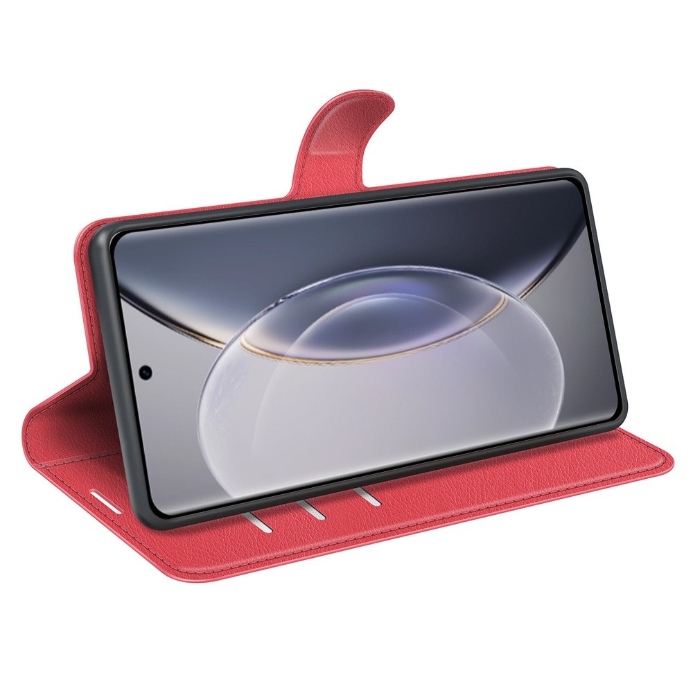 Litchi knižkové púzdro na Vivo X90 Pro - červené